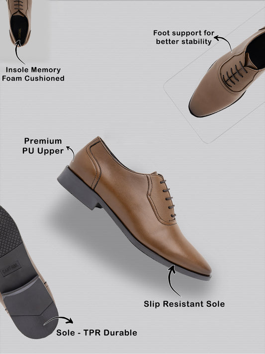 Men’s tan Solid Formal Shoes