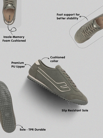 Men's Olive Colourblock Casual Sneakers