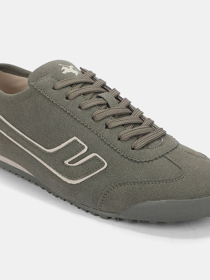 Men's Olive Colourblock Casual Sneakers
