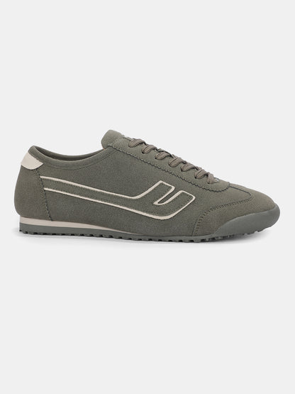 Men's Olive Colourblock Casual Sneakers