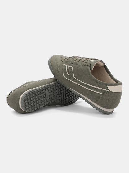 Men's Olive Colourblock Casual Sneakers
