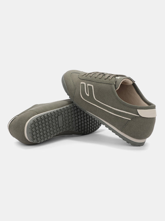 Men's Olive Colourblock Casual Sneakers