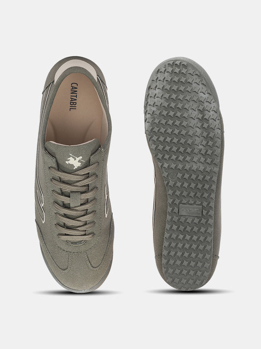 Men's Olive Colourblock Casual Sneakers