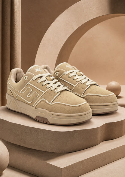 Men's Beige Colourblock Casual Sneakers