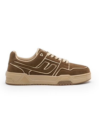 Men's Brown Colourblock Casual Sneakers