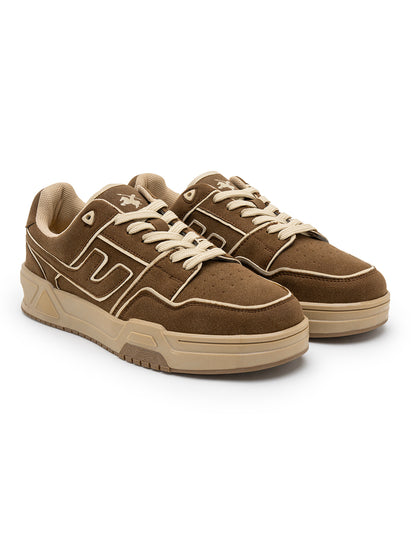Men's Brown Colourblock Casual Sneakers