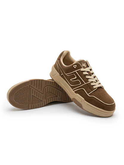 Men's Brown Colourblock Casual Sneakers