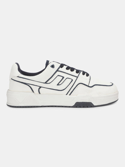 Men's White Colourblock Casual Sneakers