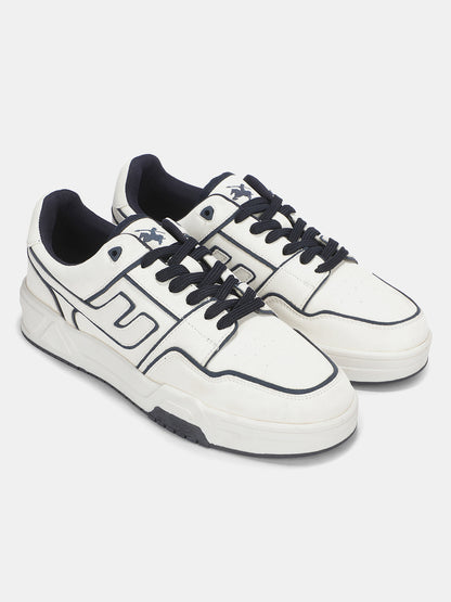Men's White Colourblock Casual Sneakers