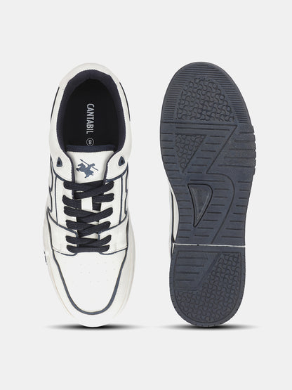 Men's White Colourblock Casual Sneakers