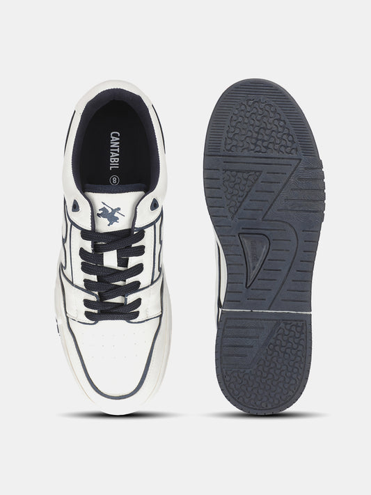 Men's White Colourblock Casual Sneakers