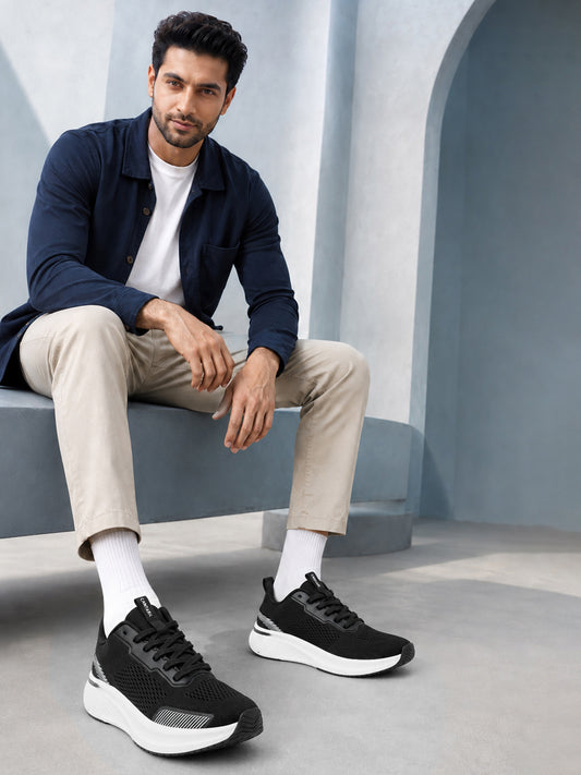 Men's Black Colourblock Casual Shoes