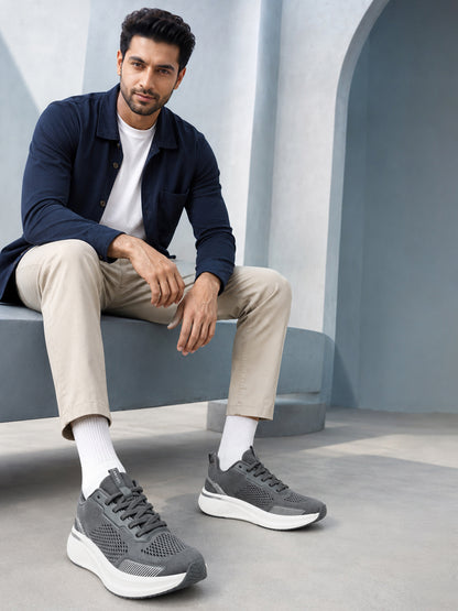 Men's Grey Colourblock Casual Shoes