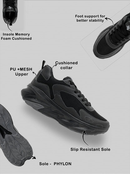 Men's Black Solid Casual Shoes