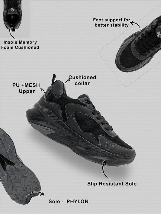 Men's Black Solid Casual Shoes