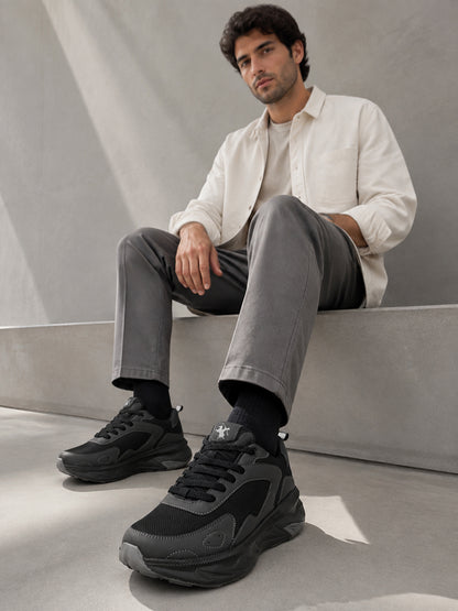 Men's Black Solid Casual Shoes