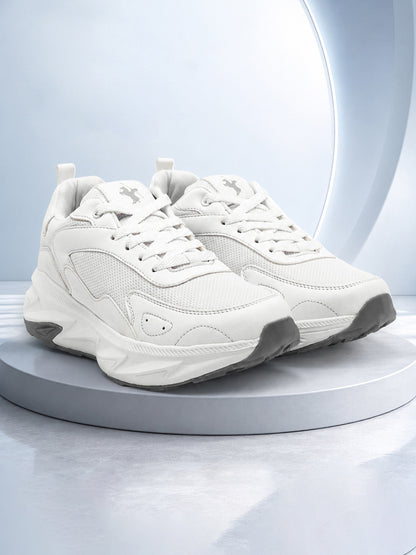 Men's White Solid Casual Shoes