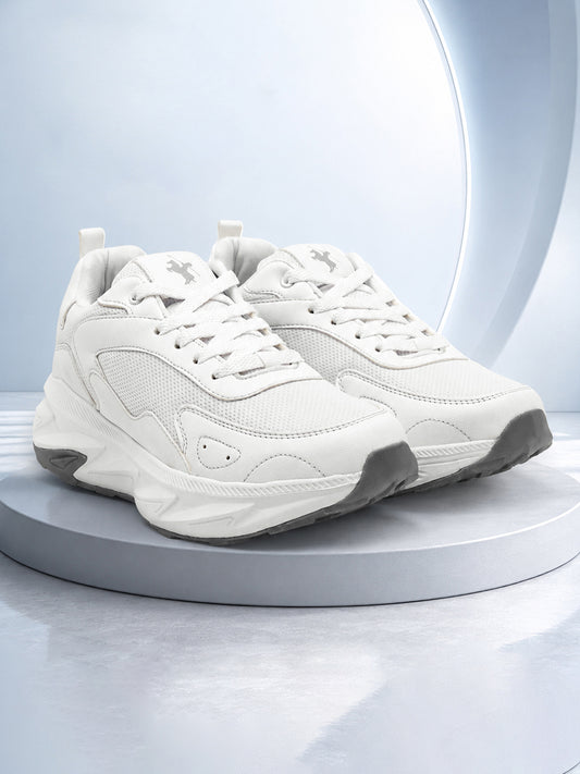 Men's White Solid Casual Shoes