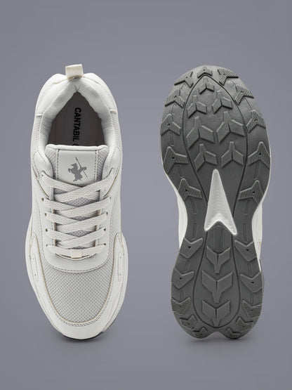 Men's White Solid Casual Shoes