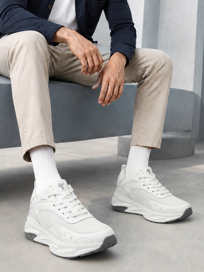 Men's White Solid Casual Shoes