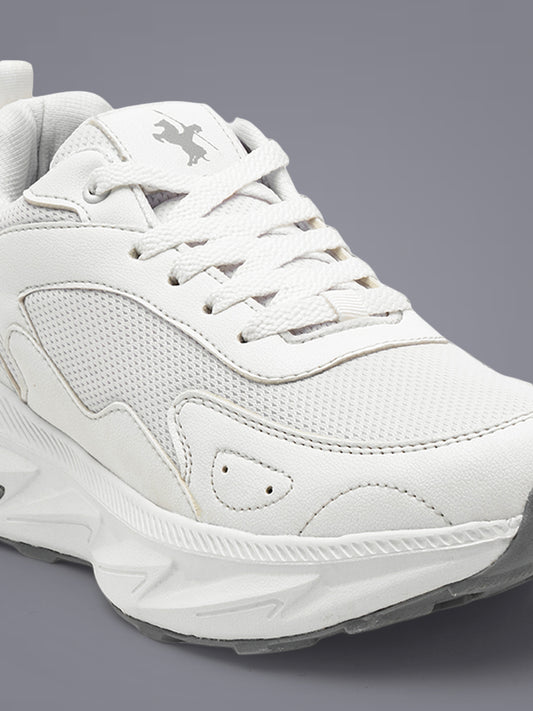 Men's White Solid Casual Shoes