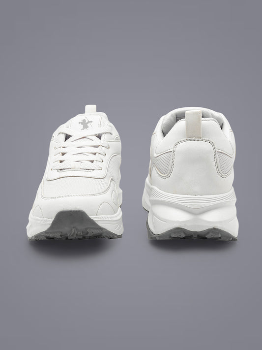 Men's White Solid Casual Shoes