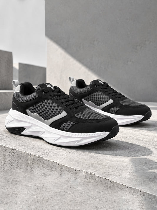 Men's Black Colourblock Casual Shoes