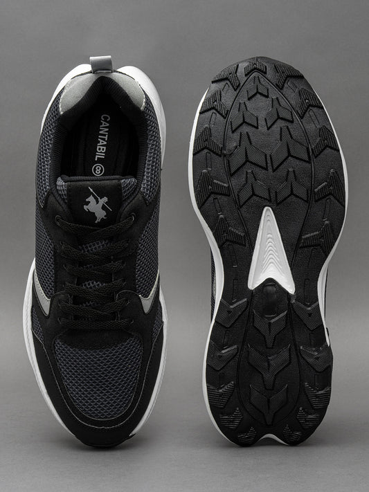 Men's Black Colourblock Casual Shoes