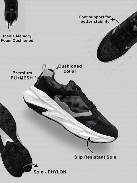 Men's Black Colourblock Casual Shoes