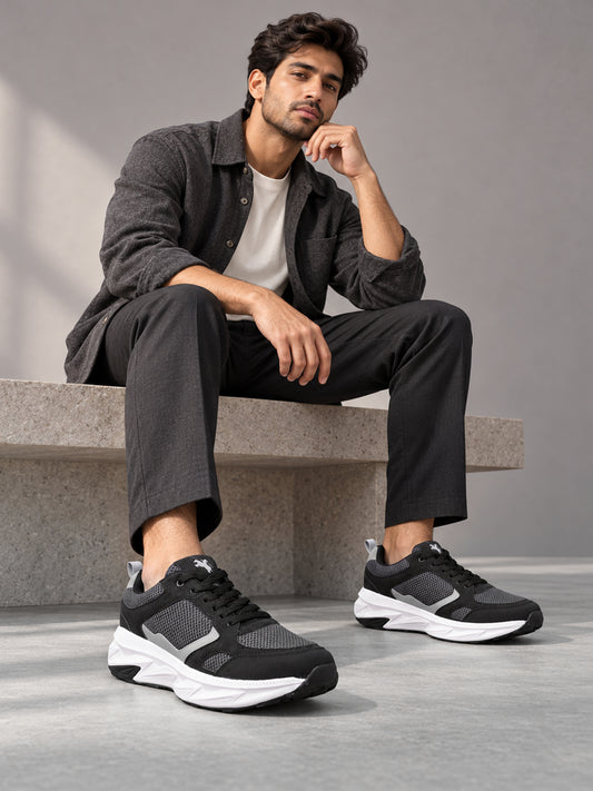Men's Black Colourblock Casual Shoes