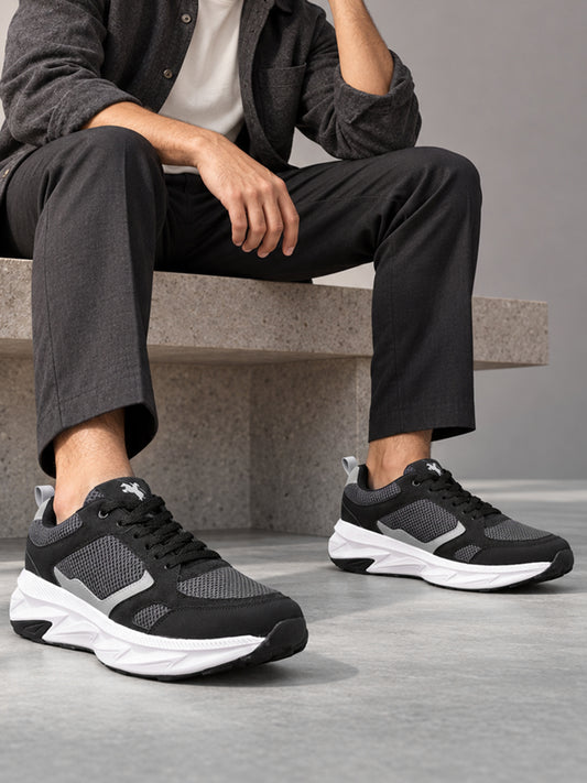 Men's Black Colourblock Casual Shoes