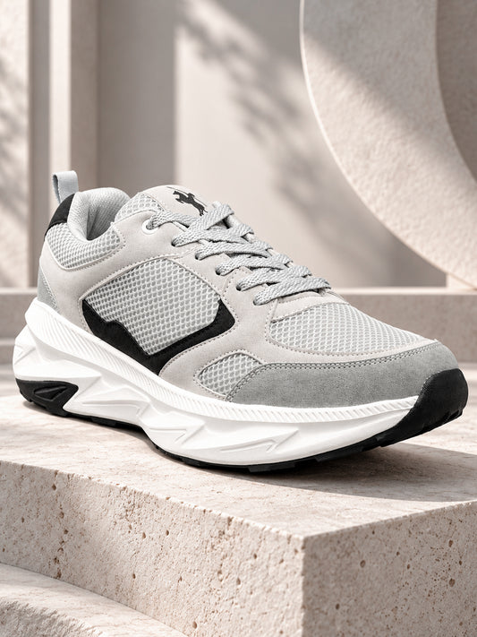 Men's Grey Colourblock Casual Shoes
