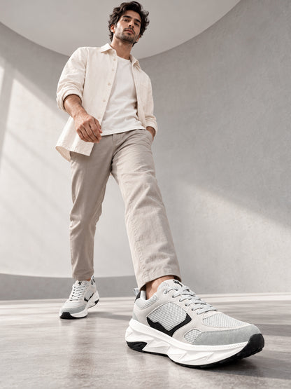 Men's Grey Colourblock Casual Shoes
