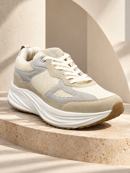 Men's Beige Colourblock Casual Shoes