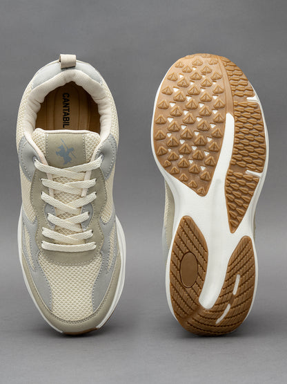 Men's Beige Colourblock Casual Shoes