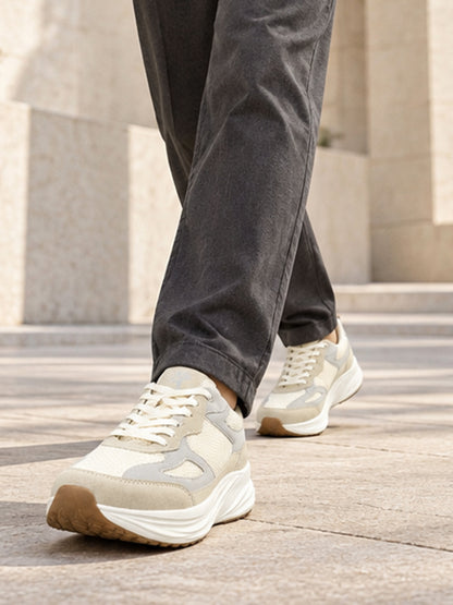 Men's Beige Colourblock Casual Shoes