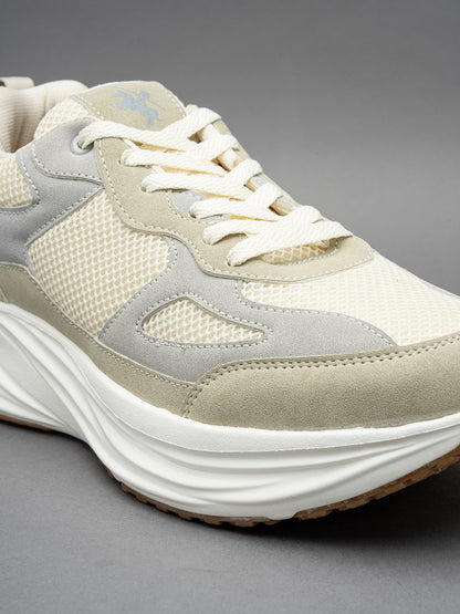 Men's Beige Colourblock Casual Shoes