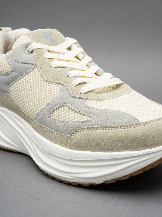 Men's Beige Colourblock Casual Shoes