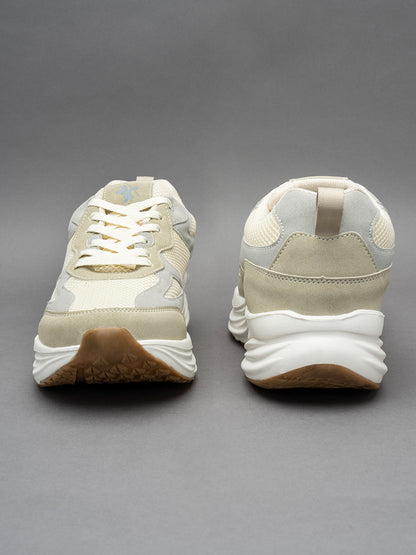 Men's Beige Colourblock Casual Shoes
