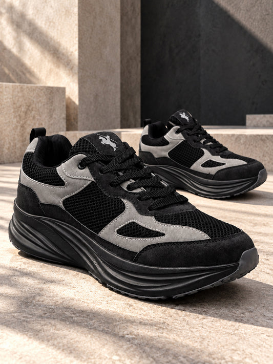 Men's Black Colourblock Casual Shoes