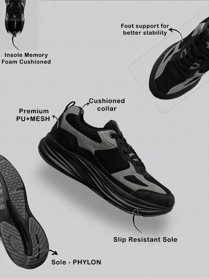 Men's Black Colourblock Casual Shoes