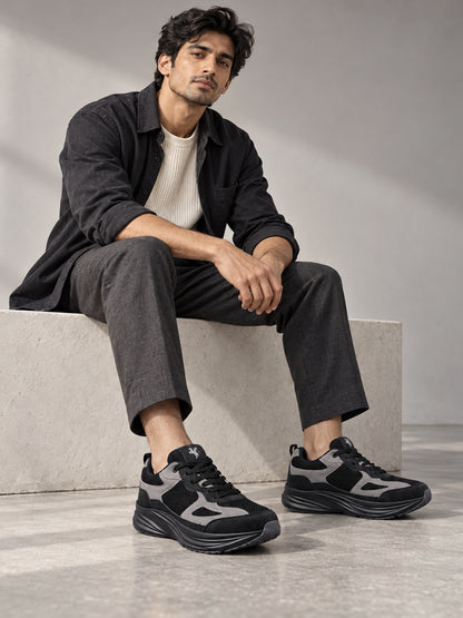 Men's Black Colourblock Casual Shoes