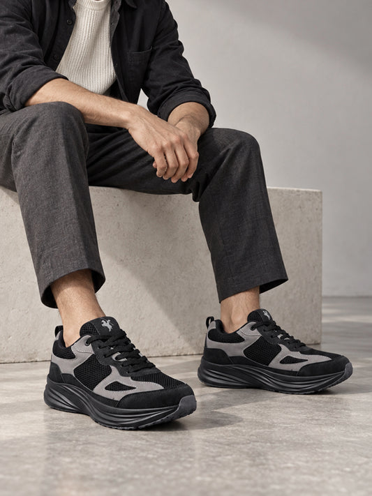 Men's Black Colourblock Casual Shoes