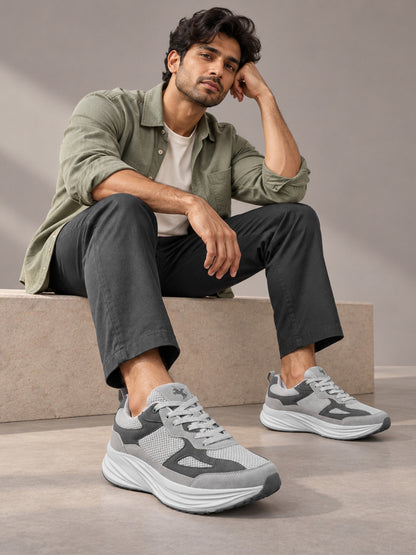 Men's Grey Colourblock Casual Shoes