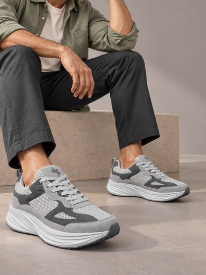 Men's Grey Colourblock Casual Shoes
