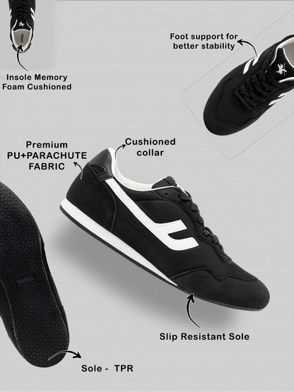 Cantabil Men’s Black Colorblock Casual Sneakers