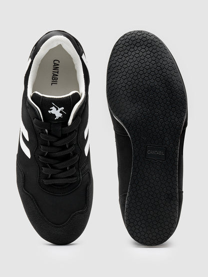 Cantabil Men’s Black Colorblock Casual Sneakers