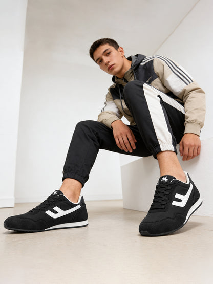 Cantabil Men’s Black Colorblock Casual Sneakers