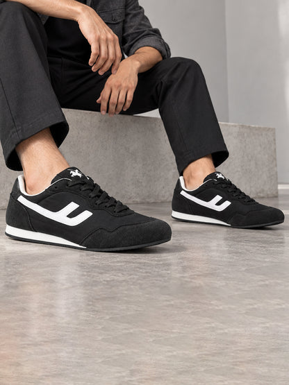 Cantabil Men’s Black Colorblock Casual Sneakers