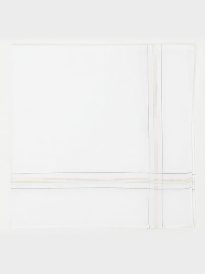 Men's White Assorted Basic Hand Kerchief -Pack of 6